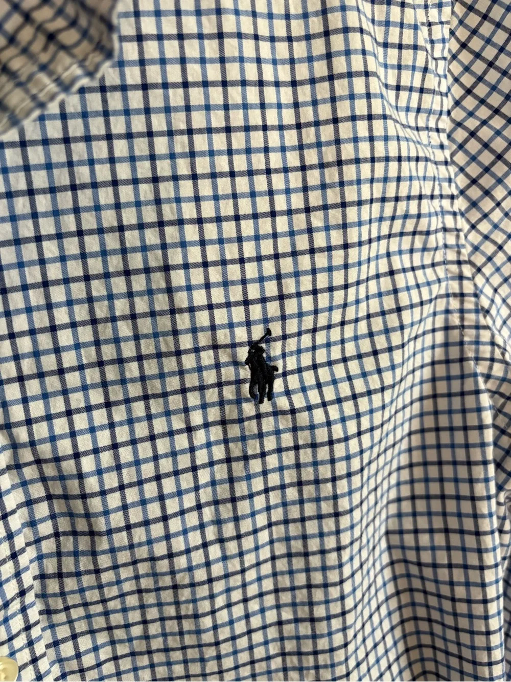 Ralph Lauren Boy’s (XL 18-20) White and Blue Windowpane Button-Down Shirt
